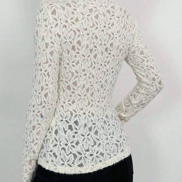 White Casual Women's Floral Patterned Stand Collar Long Sleeve Fitted Blouse - Picture 2 of 6